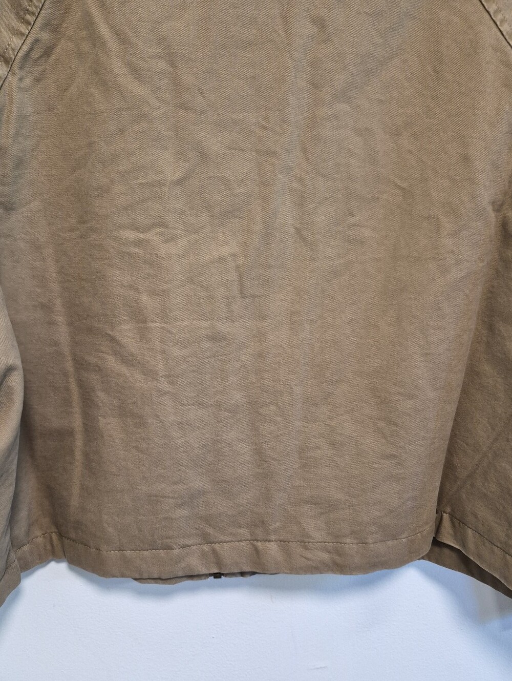 Hunter Barn Jacket Tan Canvas Corduroy Collar Boxy Oversized Women Sz M $149 NWT - Picture 10 of 16